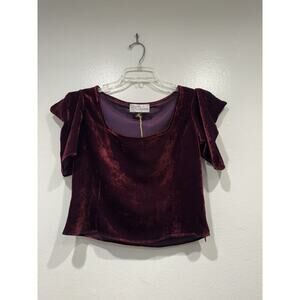 C Quinn Merlot Velvet Crop Top Whimsigoth Dark Romantic Holiday
